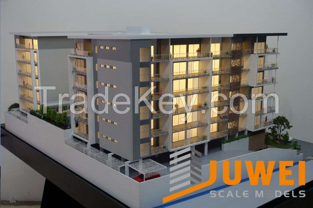 Residential Architectural Scale Building Model Of Apartment With Light (jw-29)