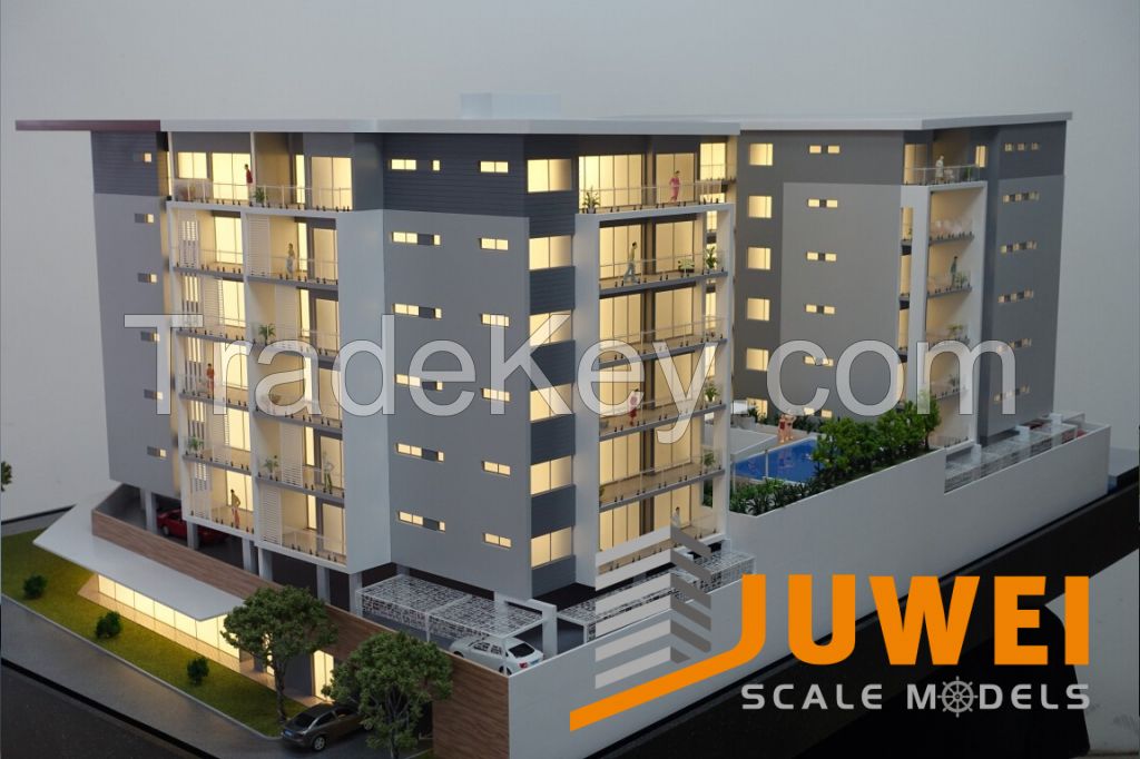 Residential Architectural Scale Building Model Of Apartment With Light (jw-29)