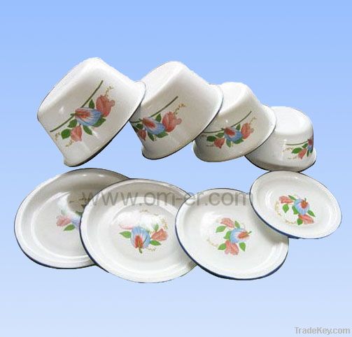 enamel finger bowl, enamelware, finger bowl, dinnerware bowl