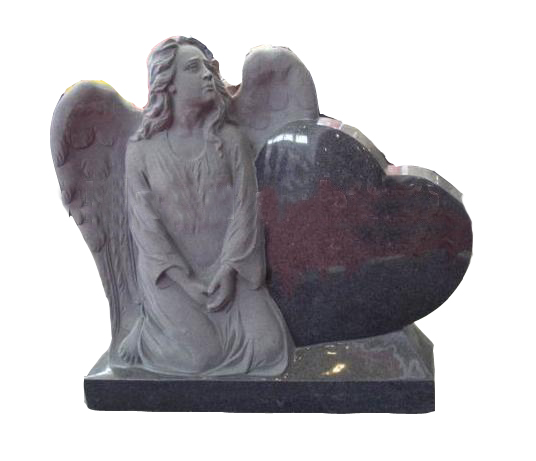 Headstone monument with angel design