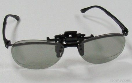 For near-sighted person use polarized clip on 3D glasses