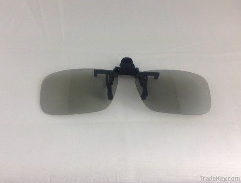 For near-sighted person use polarized clip on 3D glasses