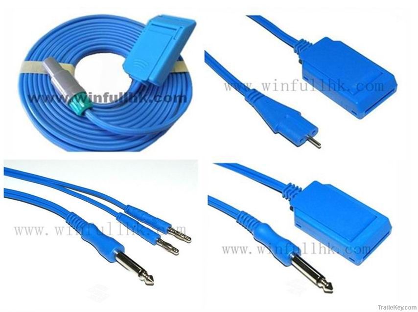 Reusable cable for electrosurgical pad