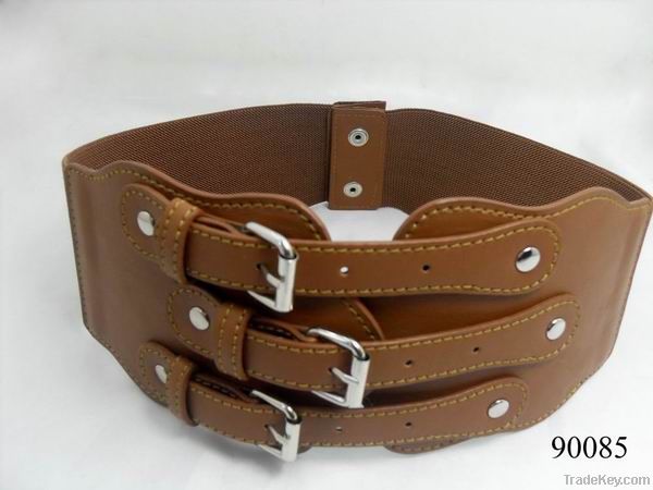 mens womens elastic braided leather belt for fashion