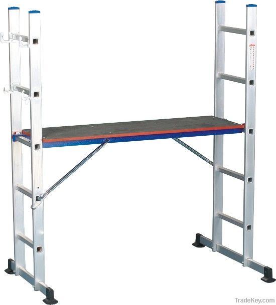 Multifunction Aluminum Ladder with Wood Work Platform and GS Mark