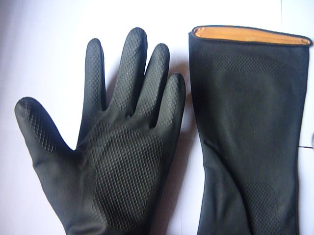 high quality household latex glove black