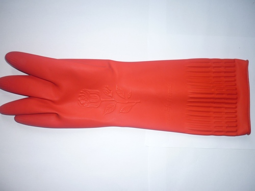 length household latex glove red