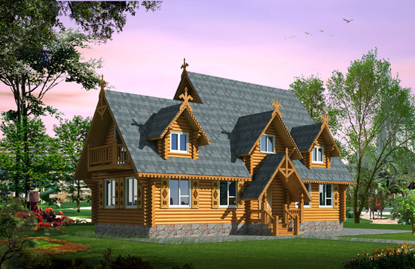 Prefabricated wooden house, wooden villa