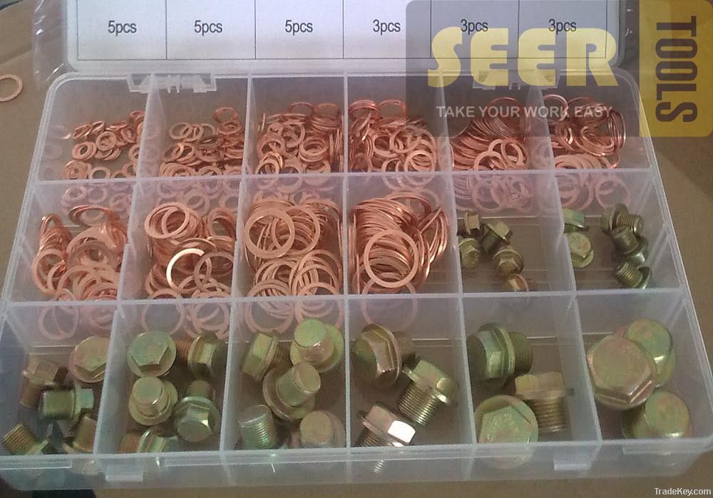 534PC COPPER GASKET & SCREWS ASSORTMENT