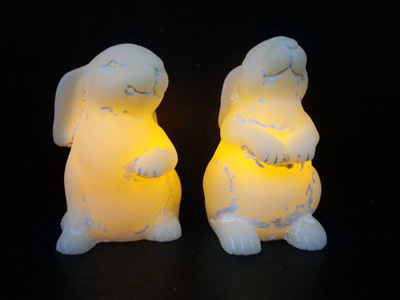 Rabbit candle with LED light