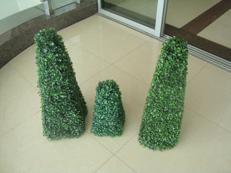 artificial plastic boxwood topiary pyramid tree plant