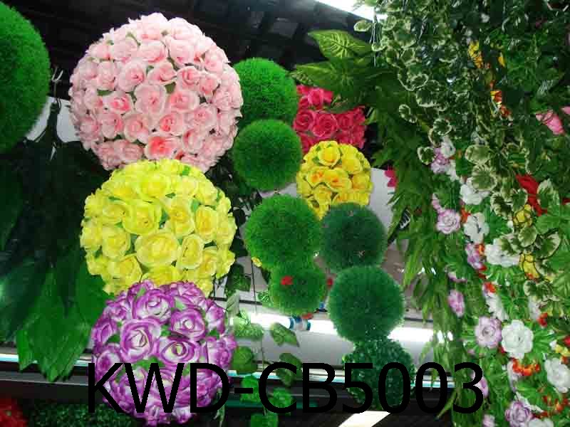 artificial silk kissing roses flower ball for wedding decoration