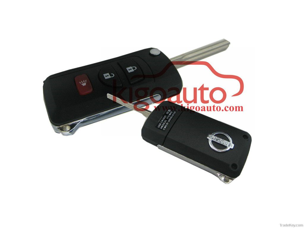 3button flip key shell for NISSAN 