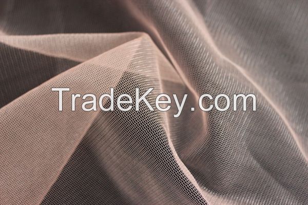 30D shinny polyester embroidery tulle mesh fabric
