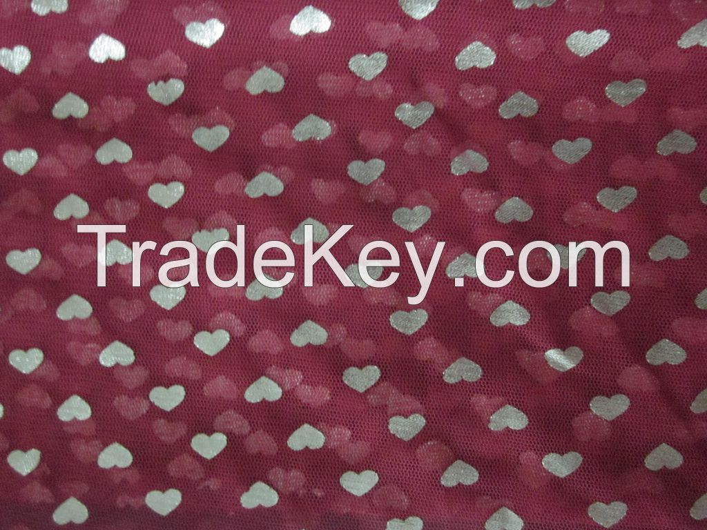 polyester hexagon mesh metallic fabric for wedding dress and package