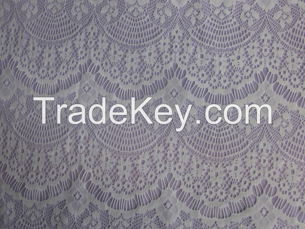 nylon raschel lace fabric for bridal dress