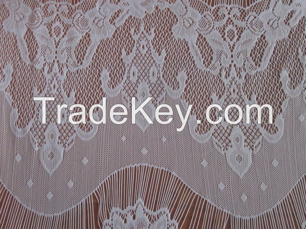nylon raschel tulle knitted lace fabric for wedding dress