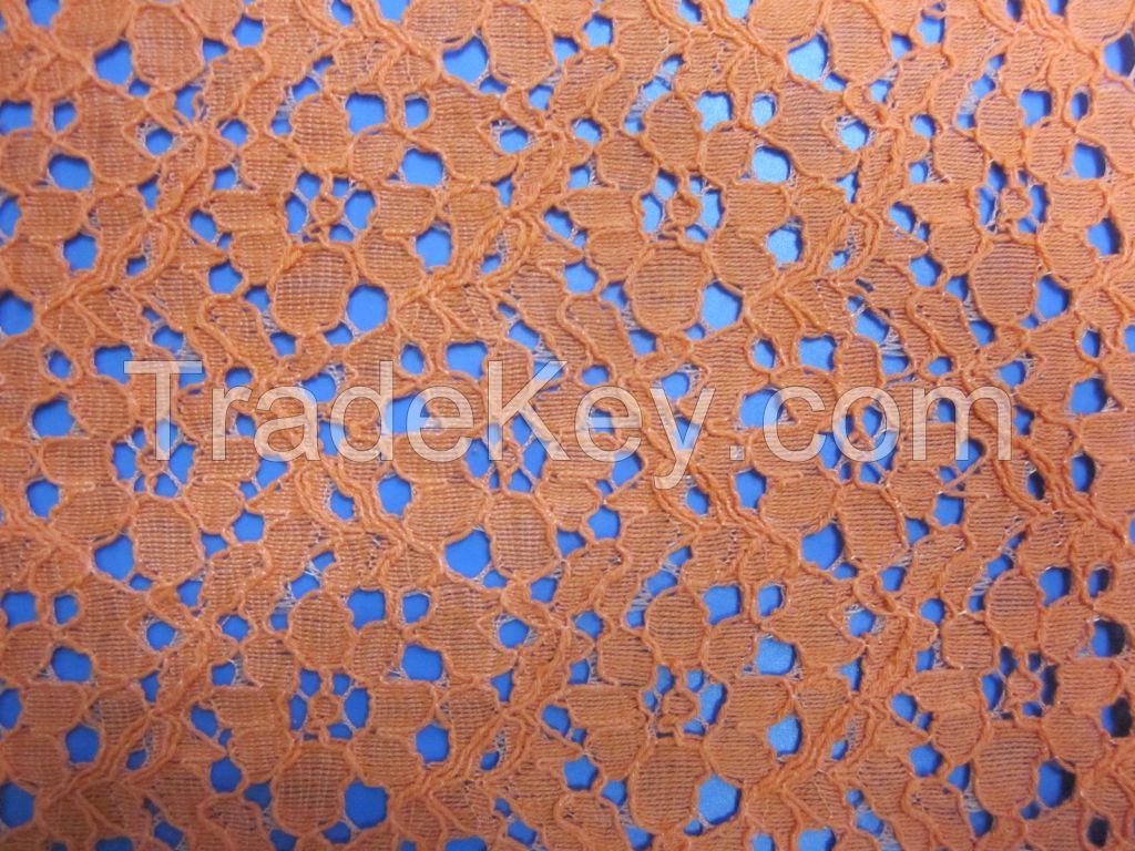 Cord Lace Cotton Nylon Lace Fabric for Garment