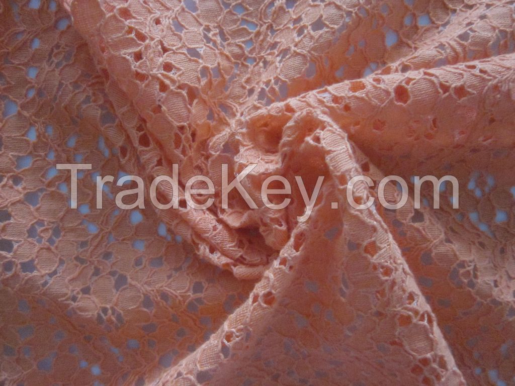 Cord Lace Cotton Nylon Lace Fabric for Garment