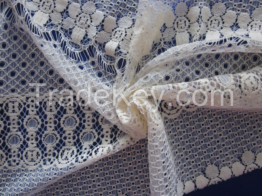 Nylon Cotton Eyelet Lace Fabric Wholesale Floral Wheel Lace