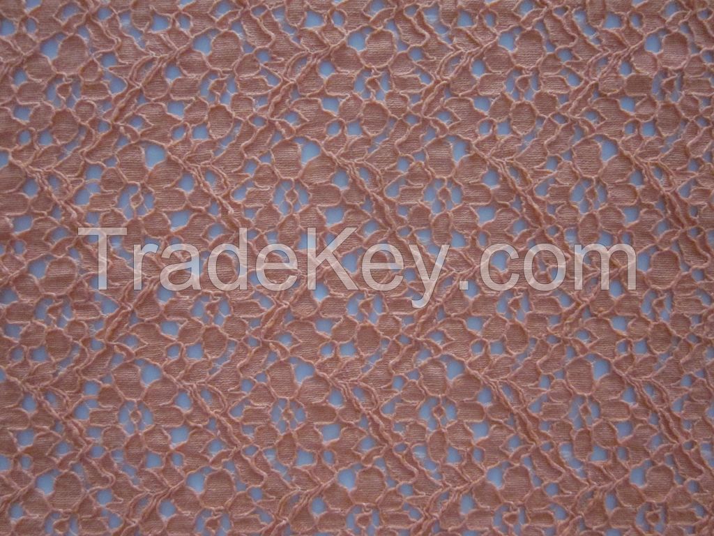 Cord Lace Cotton Nylon Lace Fabric for Garment