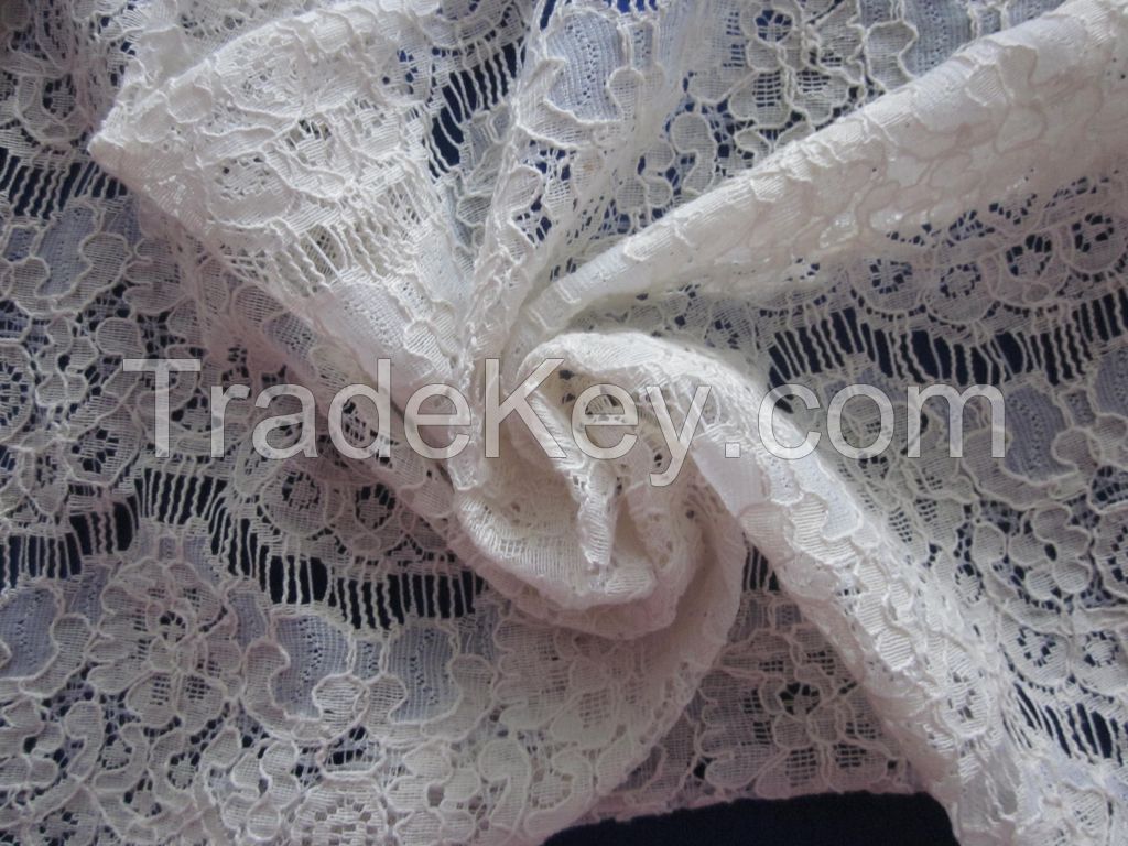 nylon cotton stripe lace fabric