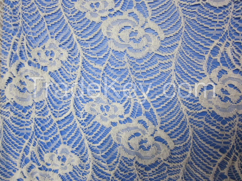 embroidery cotton nylon lace fabric