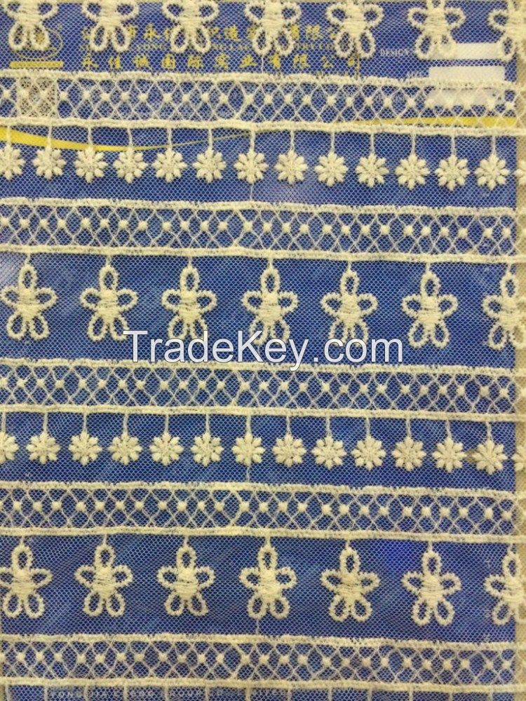 cotton water solube mesh crochet embroidery new design lace fabric