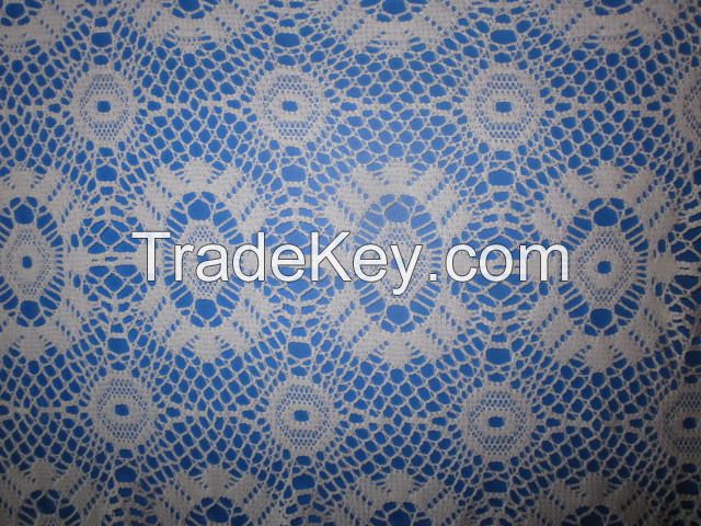 100% polyester crochet lace fabric