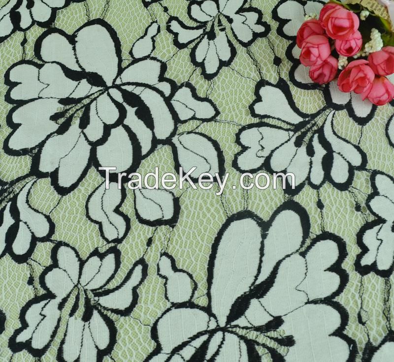 new design cotton nylon lace fabric for lady's dress