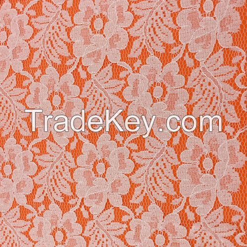 Geometric pattern crochet fabric polyester lace fabric