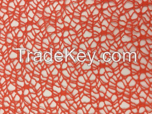 Geometric pattern crochet fabric polyester lace fabric