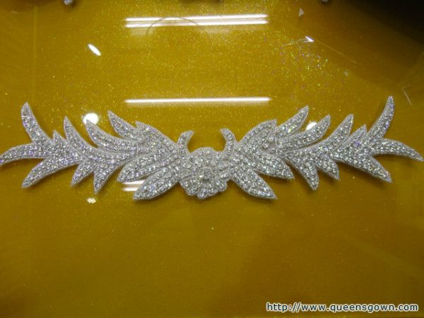 2014 wholesale new rhinestone crystal hair diamonds crown iron for head hair beaded applique trim