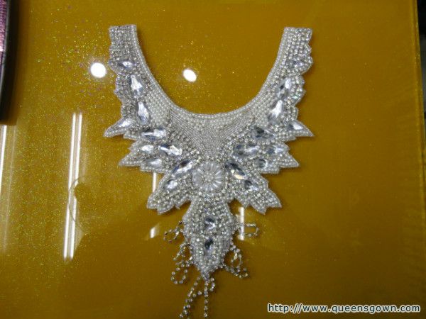 New Rhinest decorative applique Trimming patch For Wedding Dress Fancy Rhinestone Bridal trimming chain