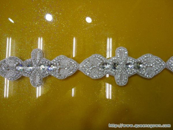 Clear AAA crystal glass rhinestone chain trims silver chain Wedding dresses Garment accessories