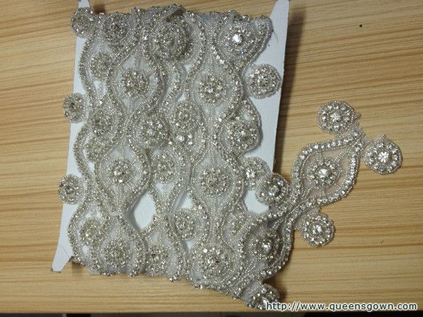 2014 New fashion  Crystal Rhinestone Applique Beaded Trim for Wedding Bridal Tiara, Headband and Shoe