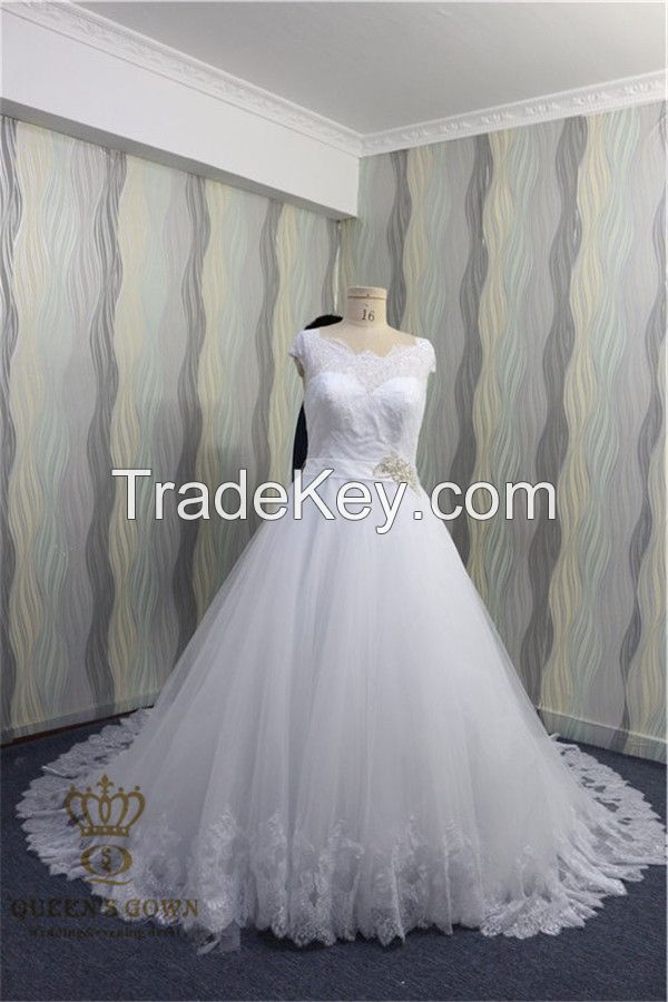 Handmade beading bride wedding dress