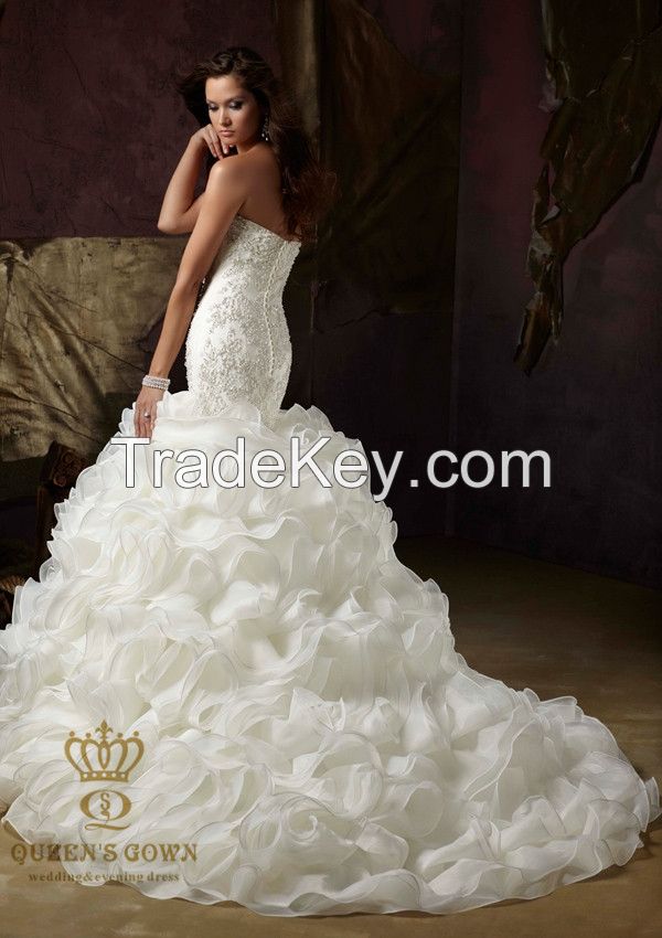 Bra Lace and  organza bridal wedding dress, tailored factory outlets