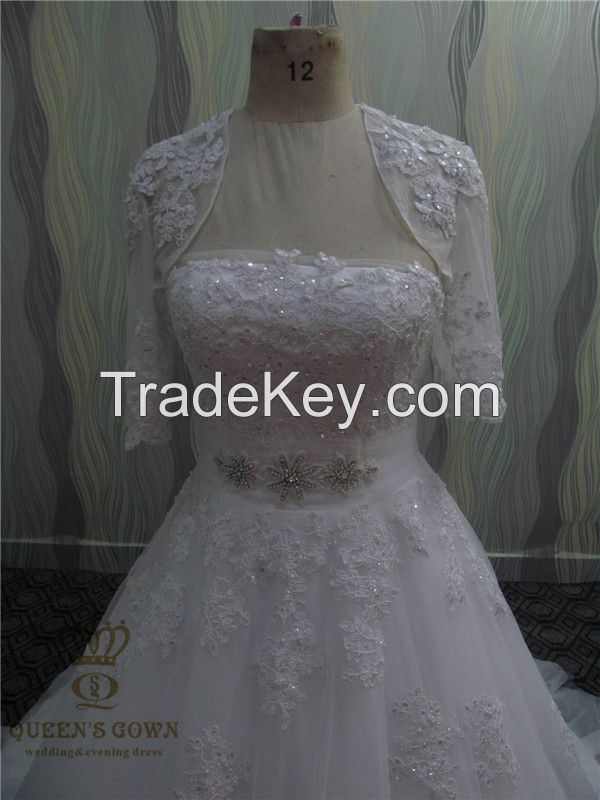 With a little jacket draped bridal wedding dress wedding gown, tailored factory outlets