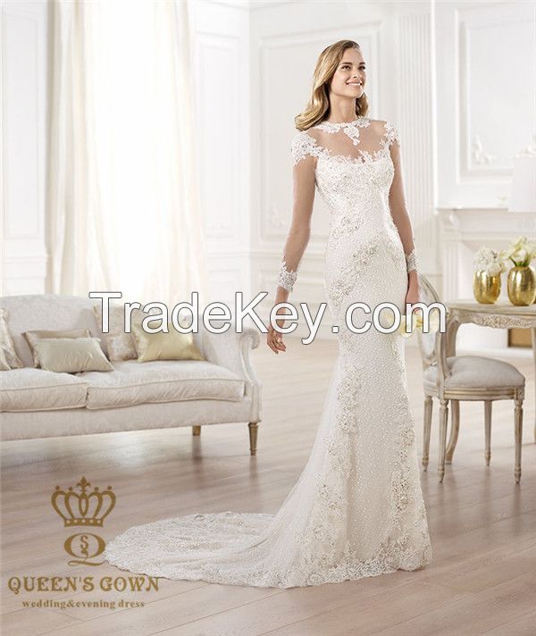  The New Lace Mermaid Wedding Dress Bridesmail Dress