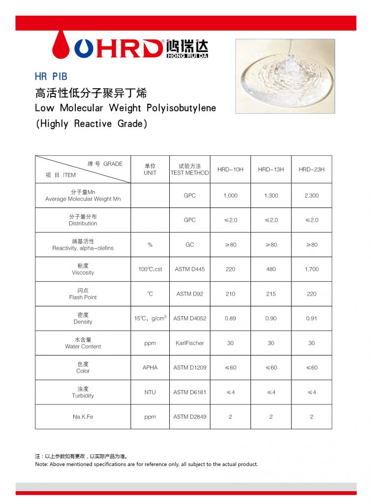 Low Molecular Weight Polyisobutylene