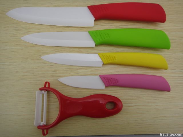 Zirconia ceramic knife sets with colorful handle and knife stand
