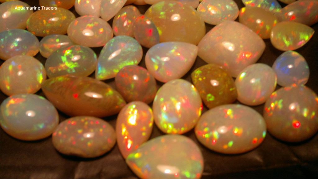 Natural Top Grade Ethiopian Welo Fire Opal Multi Color Cabochons