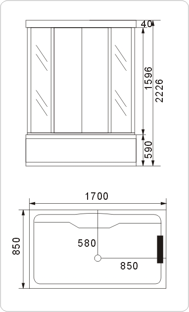 shower cabin/steam room/shower cubicle A7017