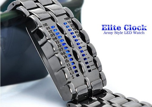 Cool Army Style LED Watch And Elite Clock