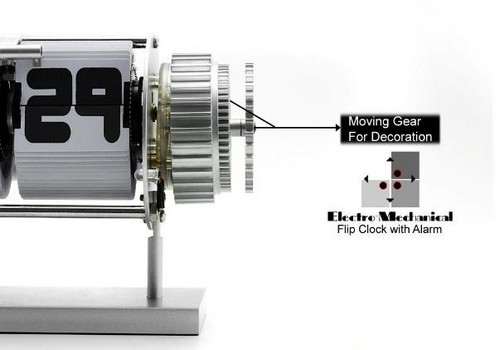 Electro-Mechanical Flip Clock with Alarm and White LED