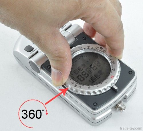 Handheld Digital Compass with Clock and Thermometer