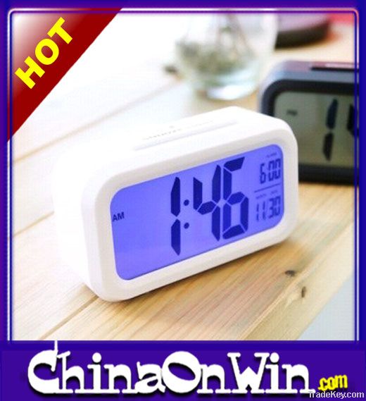 LED Digital Alarm Table Clock with Large LCD Display and Light Control