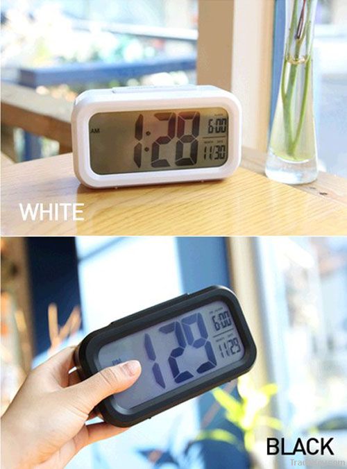 LED Digital Alarm Table Clock with Large LCD Display and Light Control