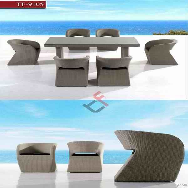 garden rattan dining table set